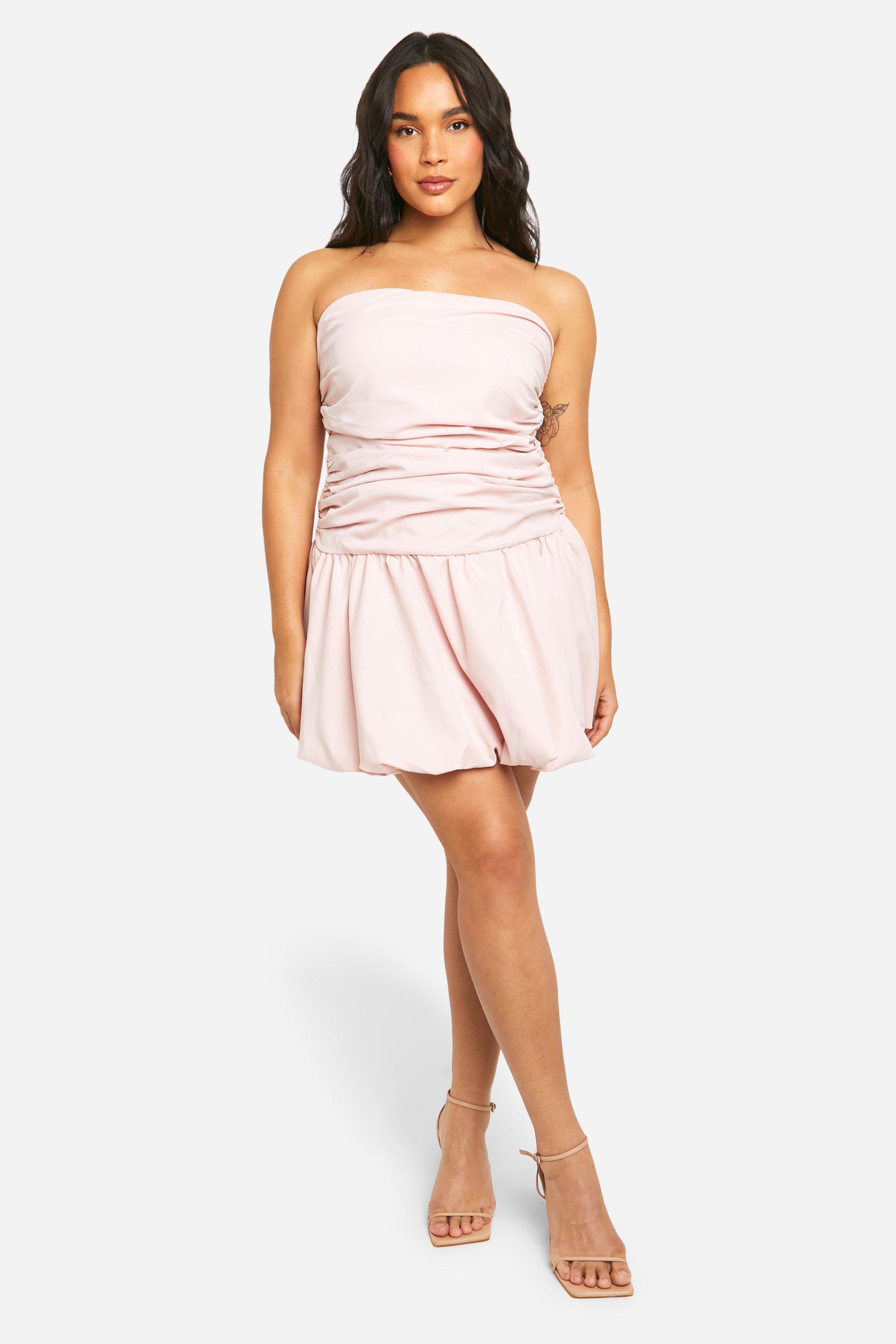 Baby pink bandeau dress best sale